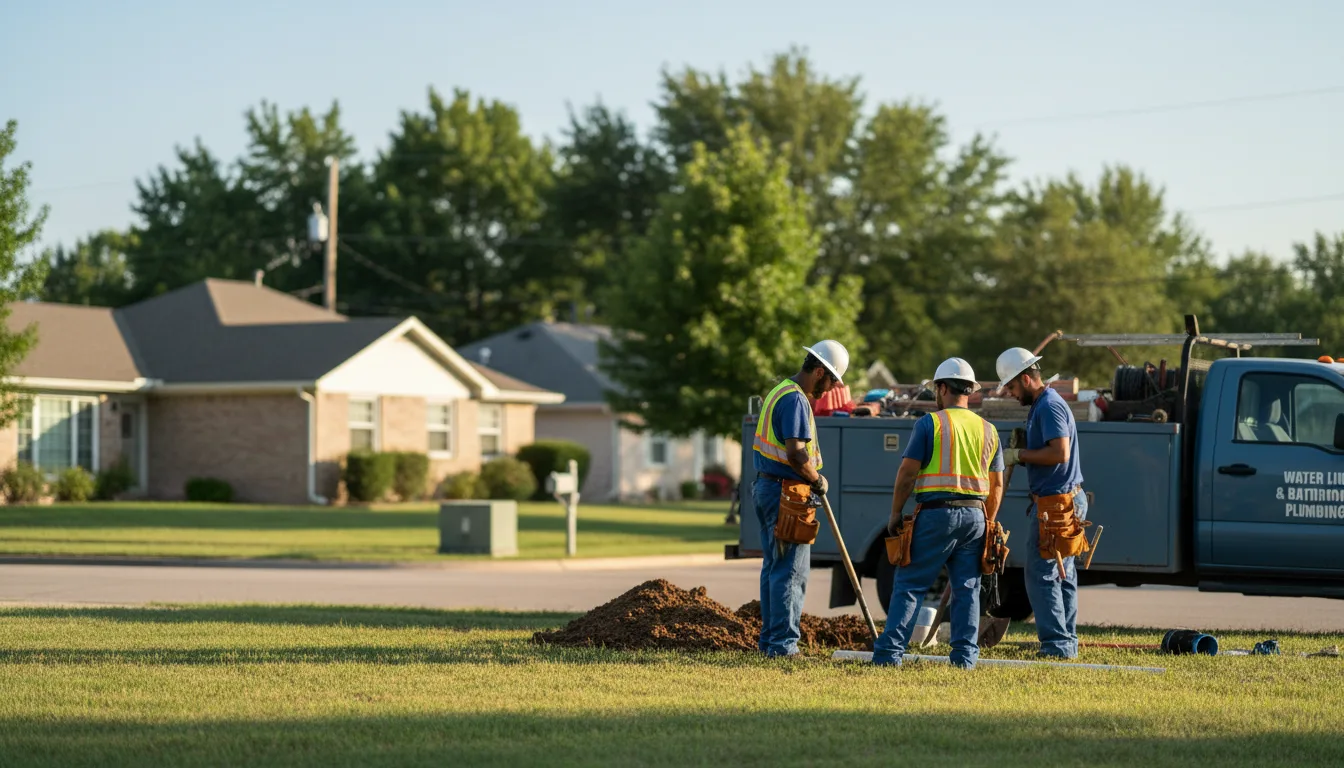 Residential water line and bathroom plumbing service in Woodbury, CT